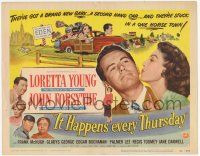 2f191 IT HAPPENS EVERY THURSDAY TC '53 Loretta Young, John Forsythe, wacky art of family!