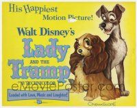 2f204 LADY & THE TRAMP TC R62 Walt Disney canine classic cartoon, his happiest motion picture!