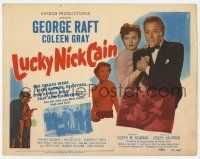 2f230 LUCKY NICK CAIN TC '51 great film noir image, George Raft & sexy Coleen Gray!