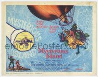 2f276 MYSTERIOUS ISLAND TC '61 Ray Harryhausen, Jules Verne sci-fi, cool hot-air balloon art!