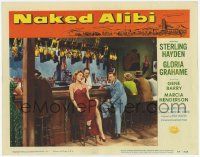 2f813 NAKED ALIBI LC #4 '54 great image of sexy Gloria Grahame sitting at bar & showing her legs!