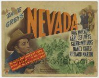 2f278 NEVADA TC '44 young Robert Mitchum billed as Bob, Anne Jeffreys, from Zane Grey's story!