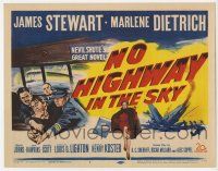 2f288 NO HIGHWAY IN THE SKY TC '51 art of James Stewart restrained + Marlene Dietrich & plane crash