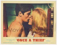 2f825 ONCE A THIEF LC #3 '65 best close up of beautiful Ann-Margret & Alain Delon kissing!