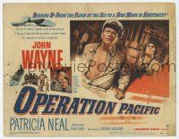 2f301 OPERATION PACIFIC TC '51 Navy officer John Wayne in submarine & hugging Patricia Neal!