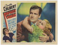 2f849 PRIVATE WORLDS LC '35 beautiful young Joan Bennett clutching handsome young Joel McCrea!