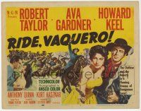 2f360 RIDE, VAQUERO TC '53 outlaw Howard Keel & beauty Ava Gardner have a dangerous love!