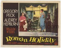 2f878 ROMAN HOLIDAY LC #3 '53 naked Princess Audrey Hepburn covered only by a towel!