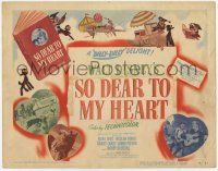 2f400 SO DEAR TO MY HEART TC '49 Walt Disney musical, Burl Ives, great cartoon artwork!