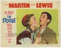 2f914 STOOGE LC #2 '52 wacky Jerry Lewis resists a kiss from pretty Marion Marshall!