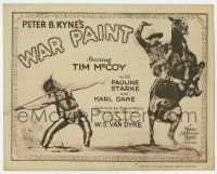 2f500 WAR PAINT TC '26 cool image of Tim McCoy on horseback fighting Native American with spear!
