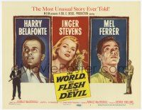 2f507 WORLD, THE FLESH & THE DEVIL TC '59 Inger Stevens between Harry Belafonte & Mel Ferrer!