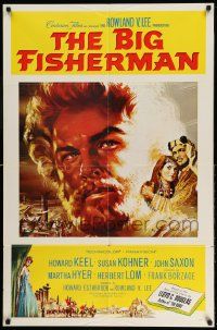 2g083 BIG FISHERMAN 1sh '59 cool artwork of Howard Keel, Susan Kohner & John Saxon!