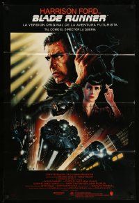 2g101 BLADE RUNNER Spanish/U.S. export 1sh R92 Ridley Scott sci-fi classic, art of Harrison Ford by Alvin