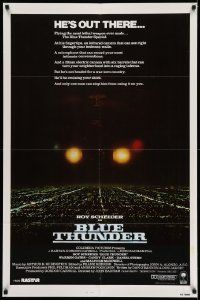 2g108 BLUE THUNDER int'l 1sh '83 Roy Scheider, Warren Oates, cool helicopter over city image!
