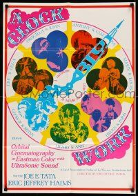 2g172 CLOCKWORK BLUE 1sh '70s Joe E. Tata, dazzling historic sex, parody title!