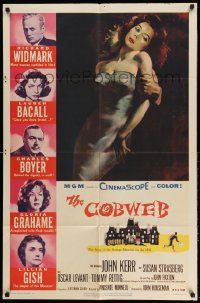 2g174 COBWEB 1sh '55 Richard Widmark, Lauren Bacall, Charles Boyer, Gloria Grahame, Gish