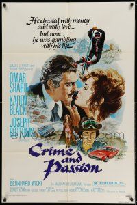 2g190 CRIME & PASSION 1sh '76 Omar Sharif gambled with money, love & his life!