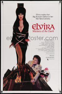 2g259 ELVIRA MISTRESS OF THE DARK 1sh '88 great image of sexy Cassandra Peterson tied to stake!
