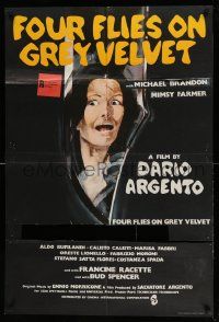 2g316 FOUR FLIES ON GREY VELVET English 1sh '73 Dario Argento's 4 Mosche di Velluto Grigio, cool!
