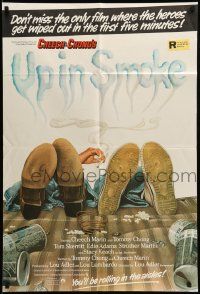 2g894 UP IN SMOKE English 1sh '78 Cheech & Chong marijuana drug classic, cool different art!