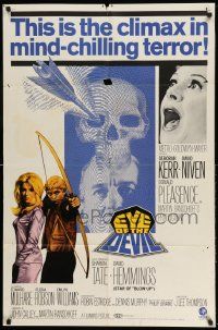 2g274 EYE OF THE DEVIL 1sh '67 Deborah Kerr, David Niven, Sharon Tate, mind-chilling terror!