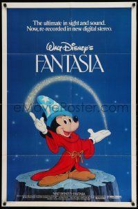 2g281 FANTASIA 1sh R82 images of Mickey Mouse & others, Disney musical cartoon classic!