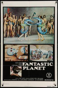2g283 FANTASTIC PLANET 1sh '73 La Planete Sauvage, wild sci-fi cartoon art, Cannes winner!