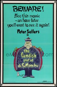 2g292 FIENDISH PLOT OF DR. FU MANCHU teaser 1sh '80 great wacky artwork of Asian Peter Sellers!