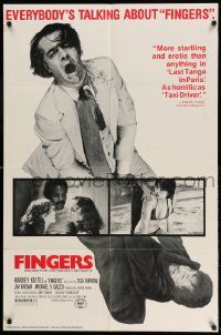 2g296 FINGERS reviews 1sh '78 mobster Harvey Keitel in title role, Jim Brown, sexy Tisa Farrow!