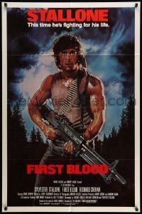 2g299 FIRST BLOOD int'l 1sh '82 artwork of Sylvester Stallone as John Rambo by Drew Struzan!