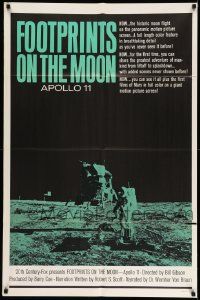2g310 FOOTPRINTS ON THE MOON 1sh '69 the real story of Apollo 11, cool image of moon landing!