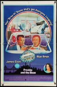 2g324 FREEBIE & THE BEAN int'l 1sh '74 James Caan, Alan Arkin, wacky screwball cop artwork by Craig