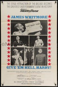 2g357 GIVE 'EM HELL HARRY 1sh '75 James Whitmore's 1-man show as President Truman!