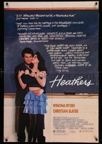2g386 HEATHERS 1sh '89 great image of really young Winona Ryder & Christian Slater!