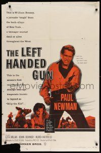 2g491 LEFT HANDED GUN 1sh '58 great image of Paul Newman as Billy the Kid!