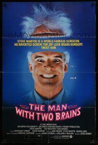 2g542 MAN WITH TWO BRAINS 1sh '83 wacky world famous surgeon Steve Martin performs brain surgery!