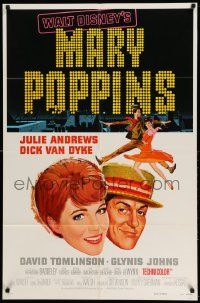 2g553 MARY POPPINS style A 1sh R80 Julie Andrews & Dick Van Dyke in Disney's classic!