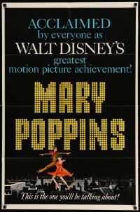 2g555 MARY POPPINS style B teaser 1sh '64 Julie Andrews & Dick Van Dyke in Disney's classic!