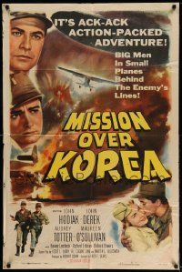 2g576 MISSION OVER KOREA 1sh '53 big men in small planes, cool art of spotter plane!