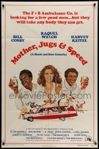 2g585 MOTHER, JUGS & SPEED style B int'l 1sh '76 art of sexy Raquel Welch, Bill Cosby & Harvey Keite