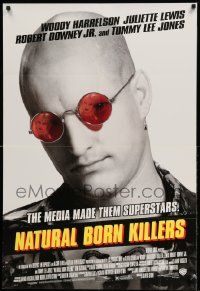 2g601 NATURAL BORN KILLERS style B 1sh '94 cult classic, Harrelson, cool white tagline design!