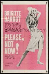 2g631 ONLY FOR LOVE 1sh '63 Roger Vadim's La Bride sur le cou, Brigitte Bardot on pink background!