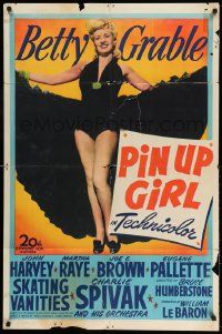 2g661 PIN UP GIRL 1sh '44 sexy full-length Betty Grable in skimpy outfit showing her legs!