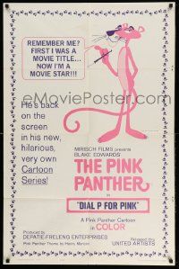 2g662 PINK PANTHER 1sh '65 Friz Freleng & Hawley Pratt directed cartoon, Dial P For Pink!