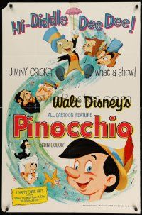 2g663 PINOCCHIO 1sh R62 Disney classic fantasy cartoon about a wooden boy who wants to be real!