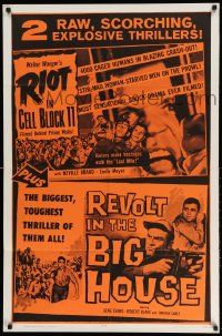 2g710 RIOT IN CELL BLOCK 11/REVOLT IN THE BIG HOUSE 1sh '65 raw, scorching, explosive thrillers!