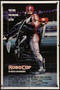 2g718 ROBOCOP 1sh '87 Peter Weller close-up in title role, Paul Verhoeven classic sci-fi!