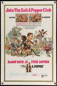 2g737 SALT & PEPPER 1sh '68 great artwork of Sammy Davis & Peter Lawford by Jack Davis!