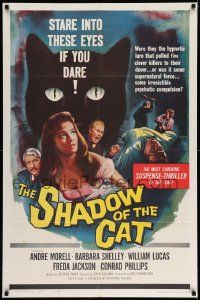 2g756 SHADOW OF THE CAT 1sh '61 sexy Barbara Shelley, stare into its eyes if you dare!